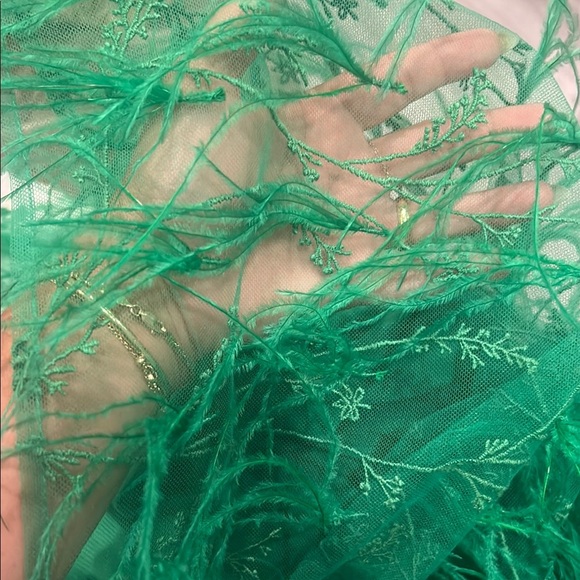 NOVA LUXE LAYLA Feather Mini Green Dress Sz M - Picture 8 of 8